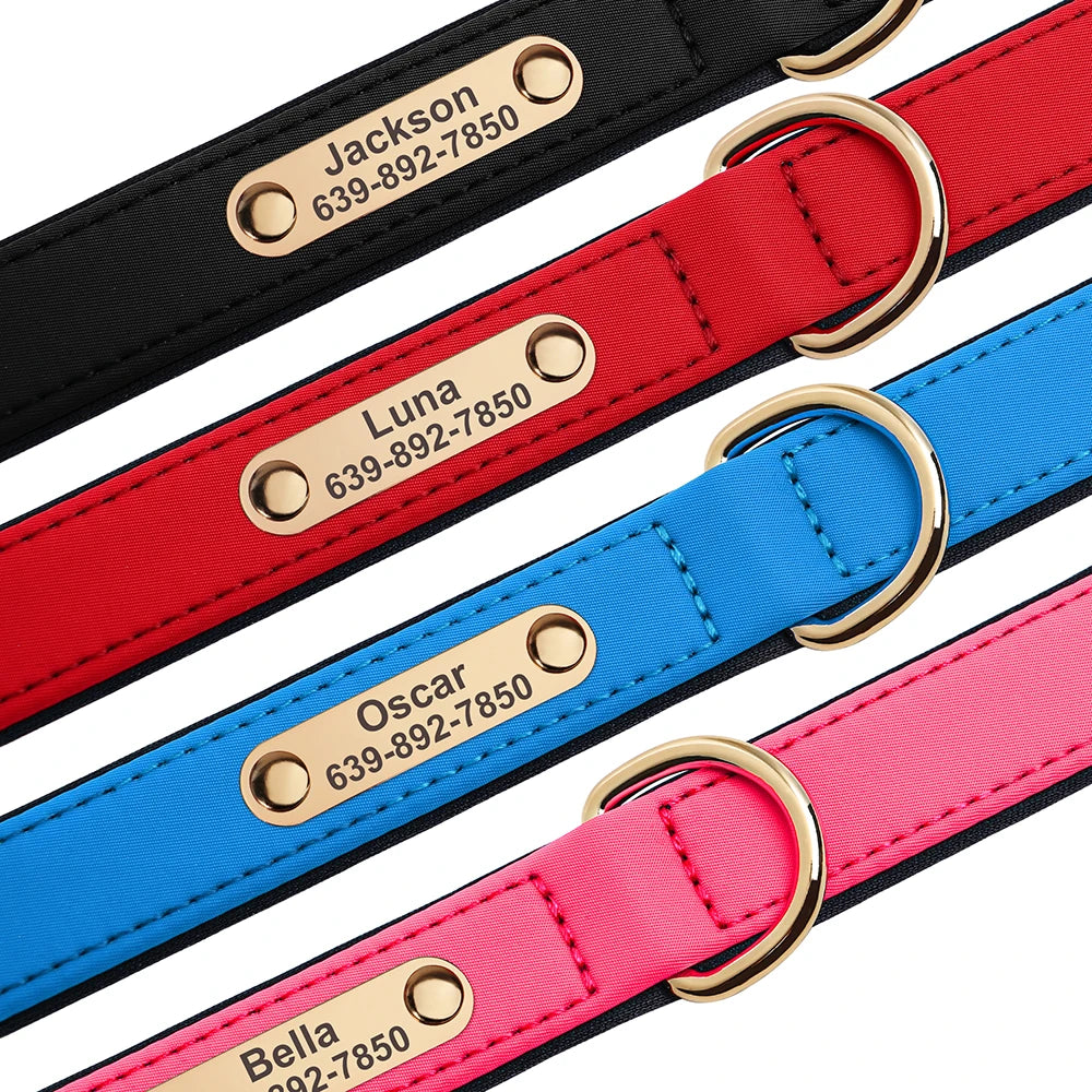 Custom Dog Collar Soft Padded Waterproof Nylon Pet Collar