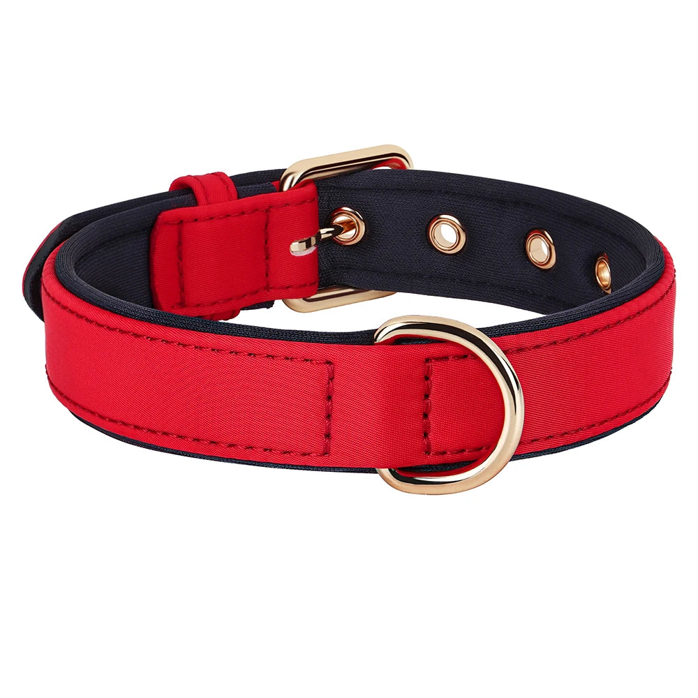 Waterproof Dog Collar - Durable Nylon with Soft Padding Red