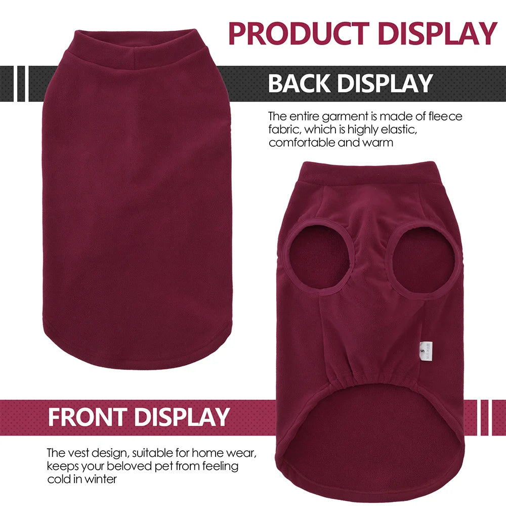 Soft Winter Dog Jacket - Stretchy Pullover Vest for Small to Large Dogs Red