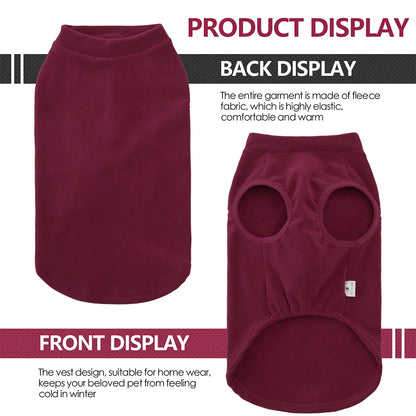 Soft Winter Dog Jacket - Stretchy Pullover Vest for Small to Large Dogs Red