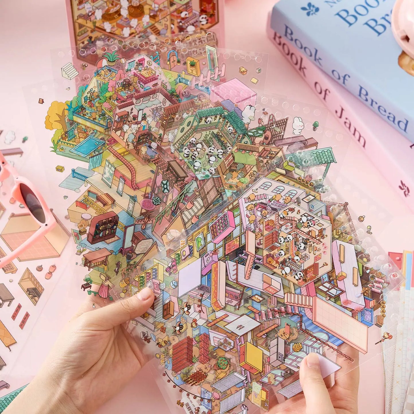 3D Landscape Stickers Pack - 20 Sheets Scene Sticker Book