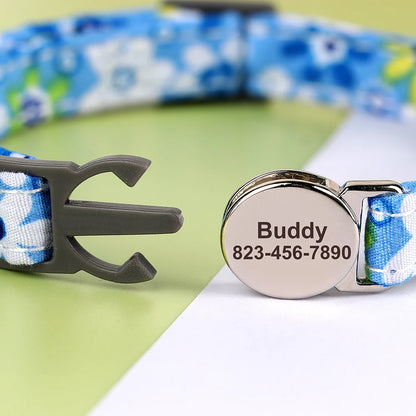 Personalized Cat Collar with Bell - Custom Engraved Breakaway