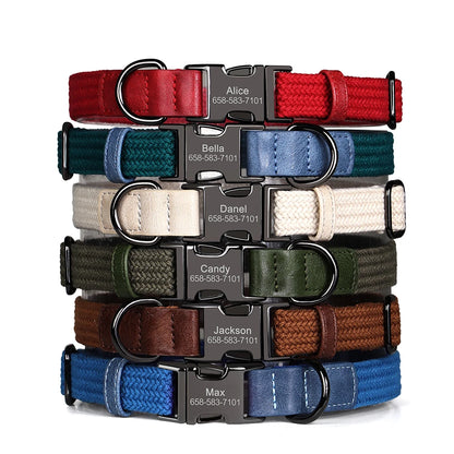 Custom Engraved Dog Collar - Durable Nylon Pet ID Collar