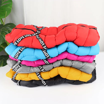 Warm Winter Dog Coat with Harness - Thick Cotton Down Jacket