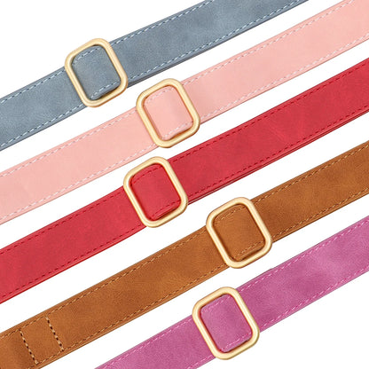 Custom Dog Collar PU Leather Personalized Pet Collar Metal Buckle