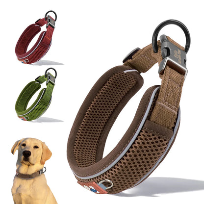 Personalized Dog Collar Breathable Mesh Custom Engraved Pet ID
