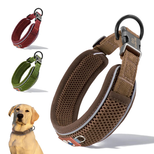 Personalized Dog Collar Breathable Mesh Custom Engraved Pet ID