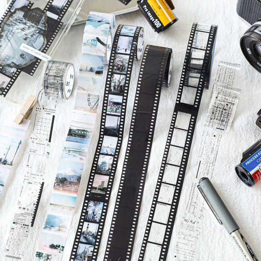 Retro Film PET Tape 25mm - Vintage Washi Tape for Scrapbooking