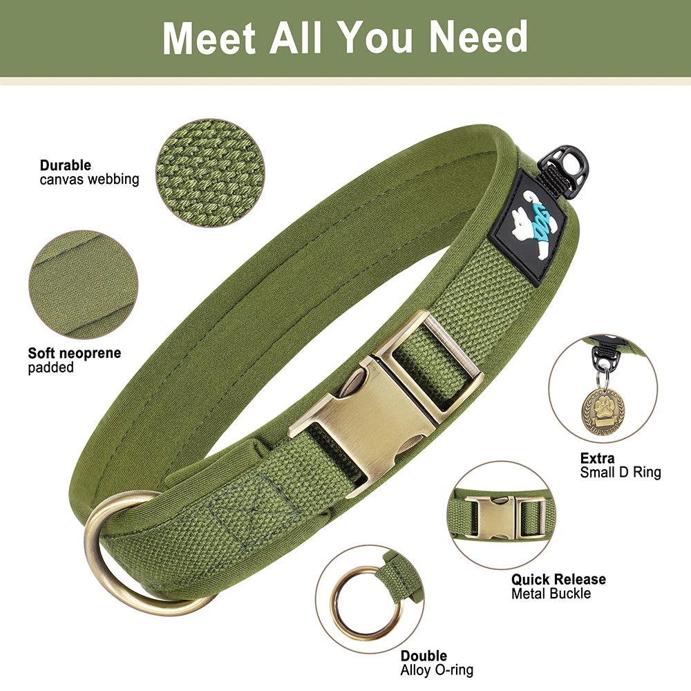 Soft Padded Dog Collar - Adjustable Nylon Pet Collar for Dogs