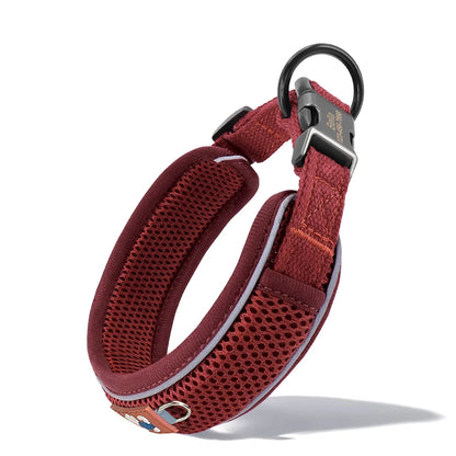 Personalized Dog Collar Breathable Mesh Custom Engraved Pet ID Red