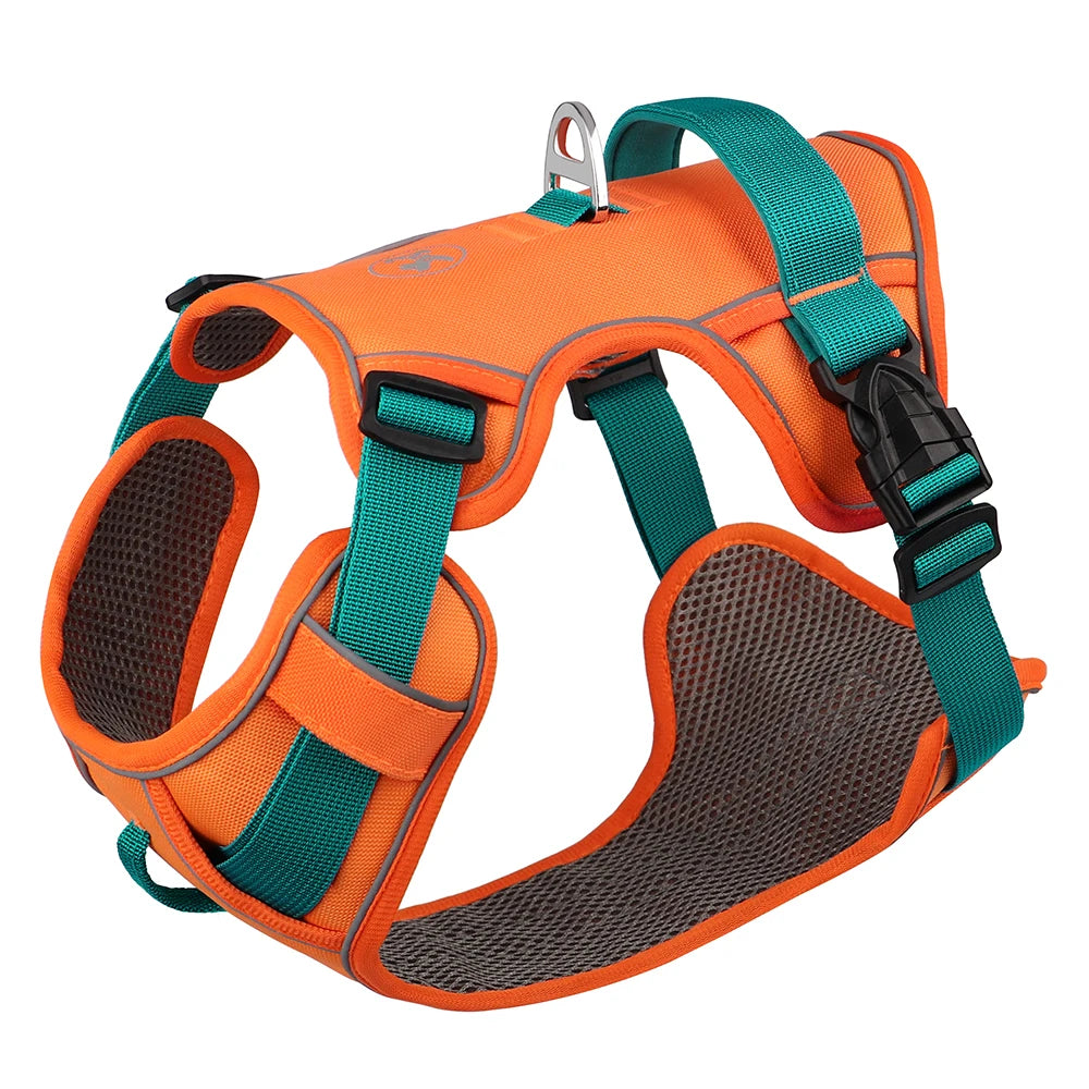 Reflective Dog Harness - Breathable Mesh Vest for Training & Walking Orange