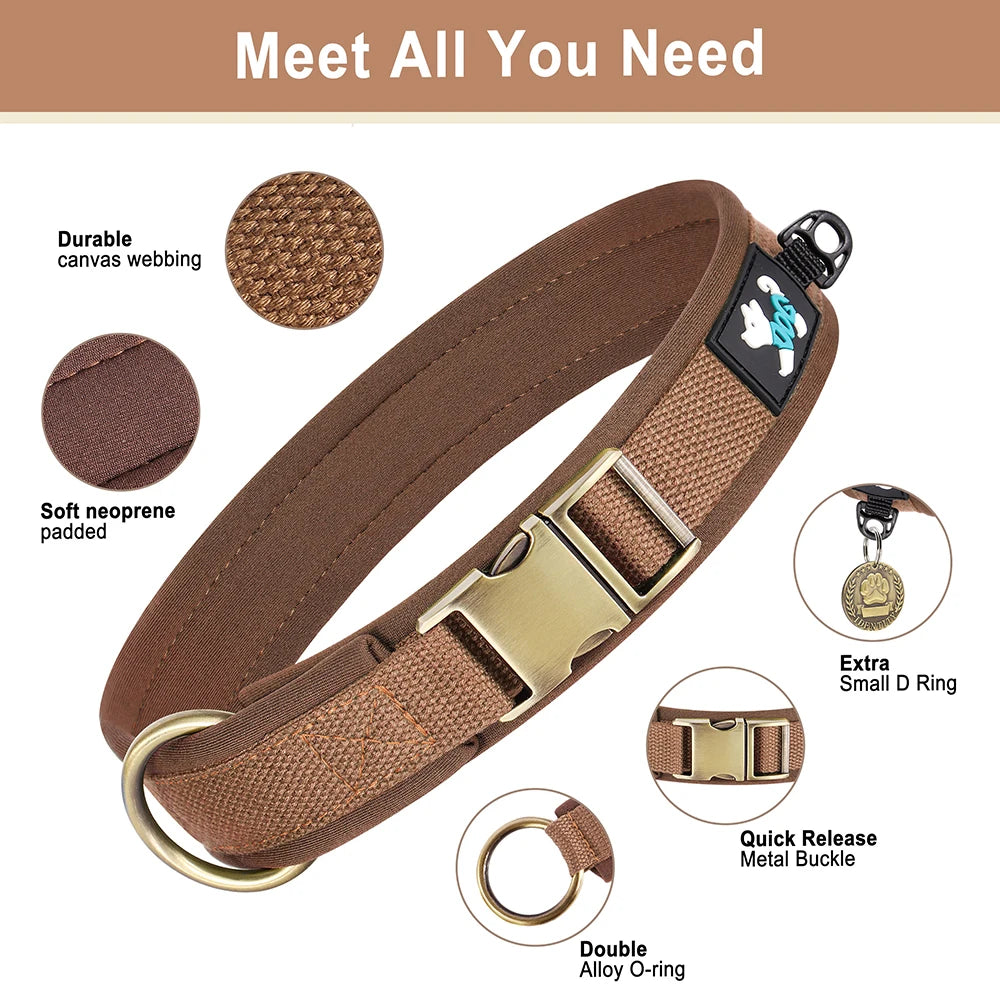 Soft Padded Dog Collar - Adjustable Nylon Pet Collar for Dogs
