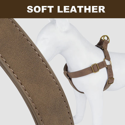 Personalized Dog Harness - Custom Engraved PU Leather Vest