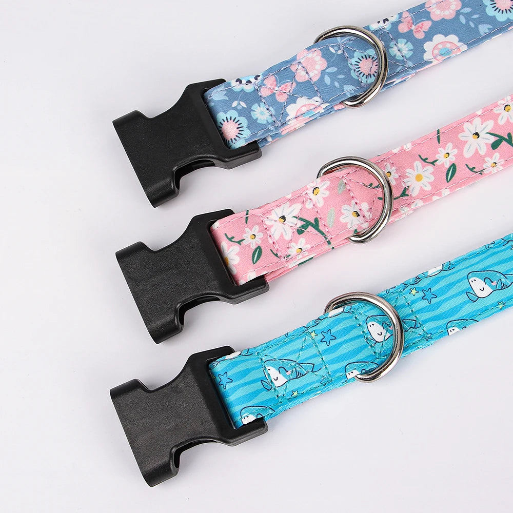 Adjustable Nylon Dog Collar - Cute Spring Summer Pet Necklace