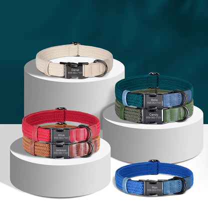 Custom Engraved Dog Collar - Durable Nylon Pet ID Collar