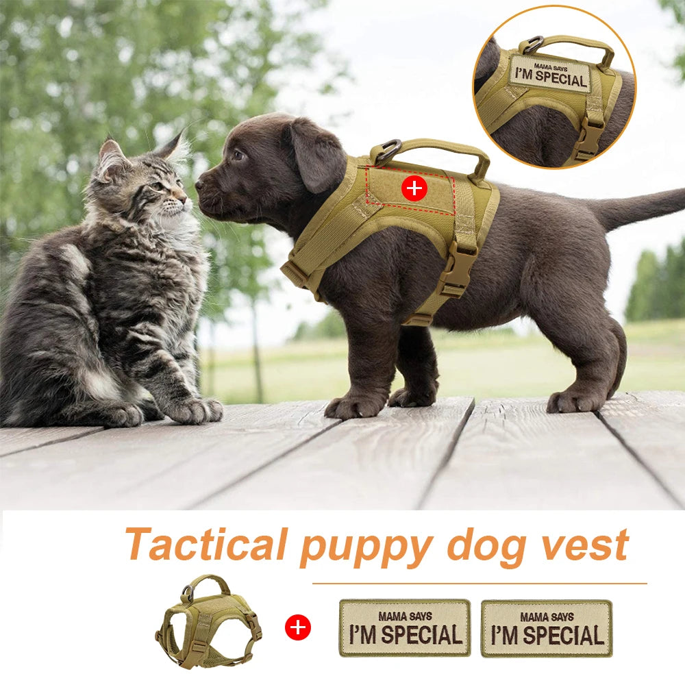 Tactical Cat Harness Vest with Handle - Military Style Nylon