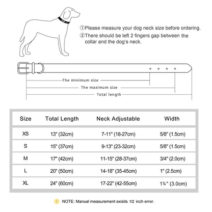 Personalized PU Leather Dog Collar with Free Engraving - Soft Padded