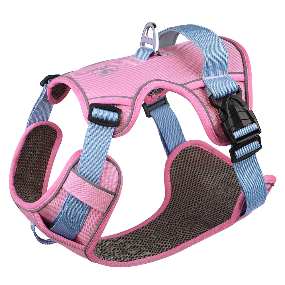 Reflective Dog Harness - Breathable Mesh Vest for Training & Walking Pink