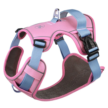 Reflective Dog Harness - Breathable Mesh Vest for Training & Walking Pink