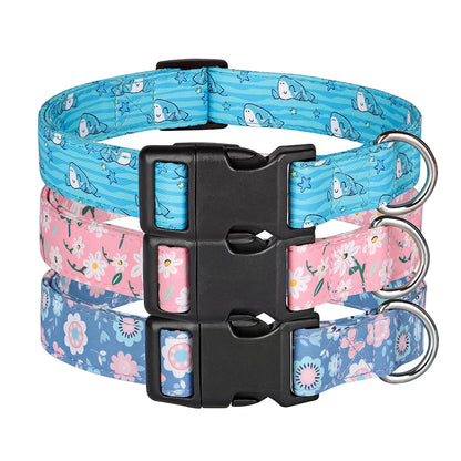 Adjustable Nylon Dog Collar - Cute Spring Summer Pet Necklace