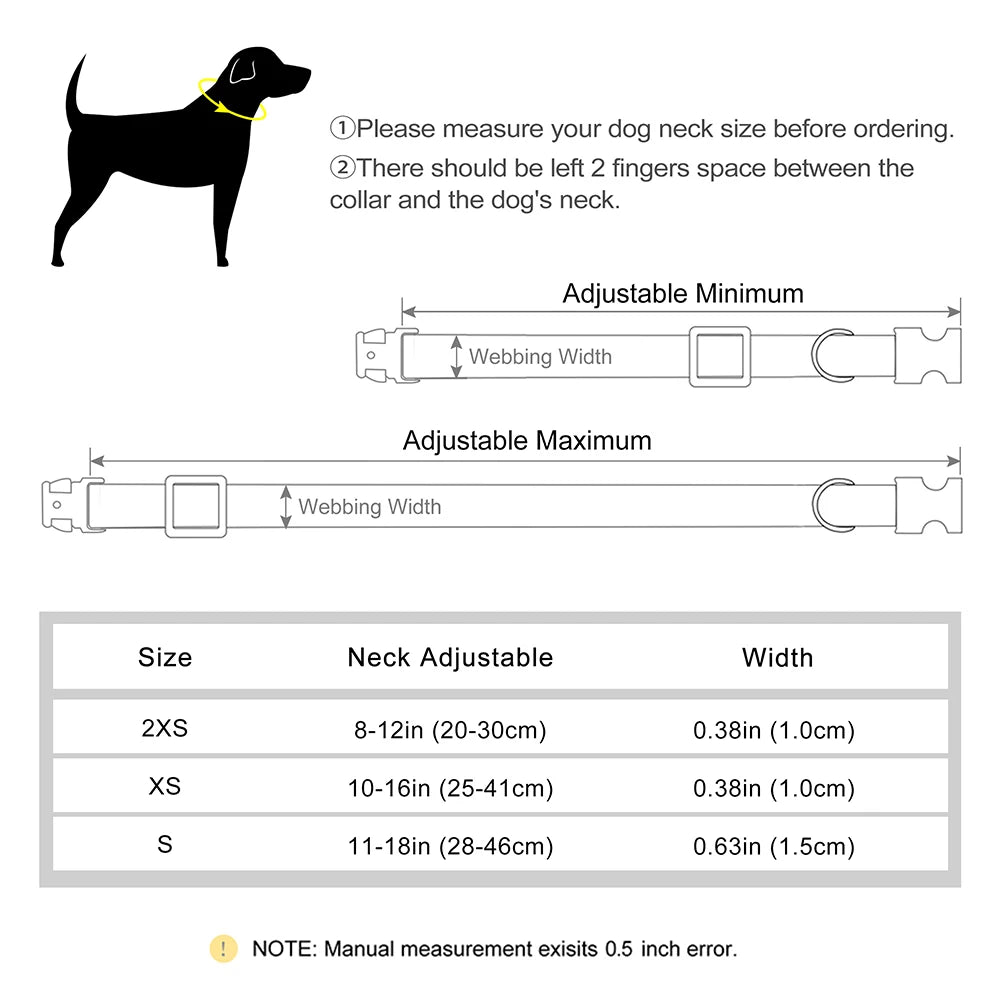 Custom Dog Collar Bowknot Engraved Pet ID Nylon Small Medium