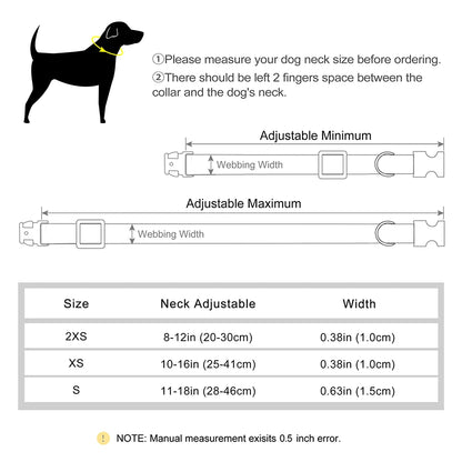 Custom Dog Collar Bowknot Engraved Pet ID Nylon Small Medium