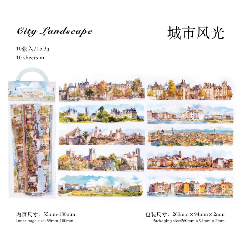 Beautiful Landscape Sticker Pack - Natural Scenery Stickers for Junk Journal & Scrapbooking A